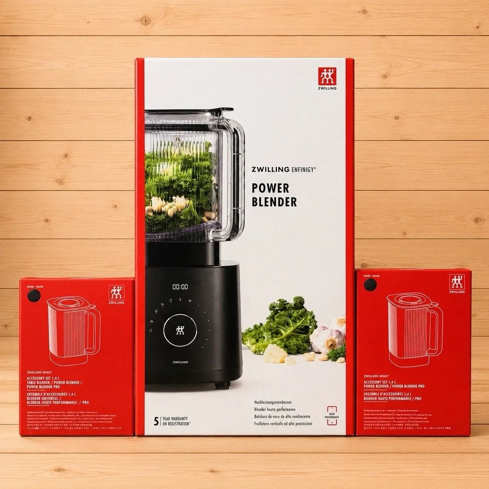 NEW Zwilling Enfinigy Power Blender 1.8L + 1.8L & 1.4L Accessory Jar Set